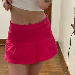 Hot pink mini skirt
